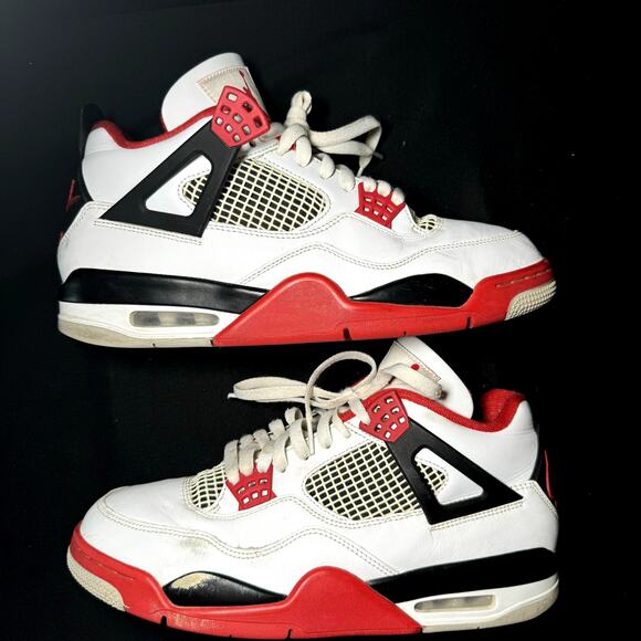 Size 10.5 - Nike Air Jordan 4 Retro OG Fire Red 2020 Men's Shoes - Picture 3 of 10